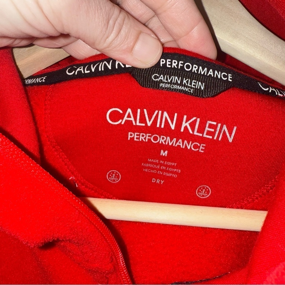 Clavin Klein Performance Fleece Zipper Jacket Size Medium Red - Picture 7 of 11